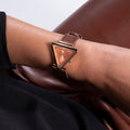 Guess Fame Quartz Rose Gold Dial Brown Leather Strap Watch For Women - GW0548L2