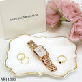 Emporio Armani Gioia Quartz Mother of Pearl Dial Rose Gold Steel Strap Watch For Women - AR11389