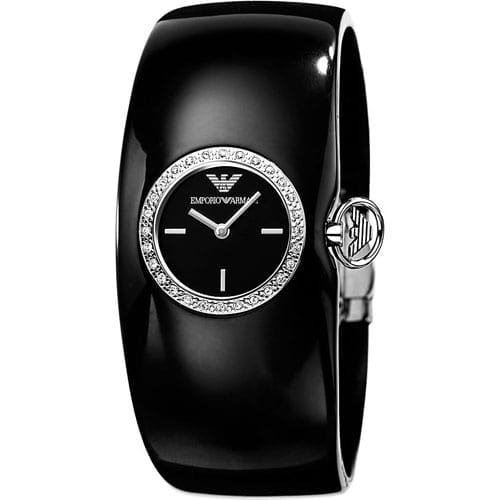 Emporio Armani Casual Analog Black Dial Black Leather Strap Watch For Women - AR0739