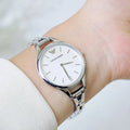 Emporio Armani Aurora Mother Of Pearl White Dial Silver Steel Strap Watch For Women - AR11054