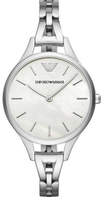 Emporio Armani Aurora Mother Of Pearl White Dial Silver Steel Strap Watch For Women - AR11054