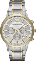 Emporio Armani Renato Chronograph Quartz Silver Dial Two Tone Steel Strap Watch For Men - AR11076