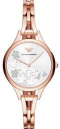 Emporio Armani Aurora Quartz Silver Dial Gold Steel Strap Watch For Women - AR11108