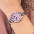 Emporio Armani Aurora Mother Of Pearl Purple Dial Silver Steel Strap Watch For Women - AR11122