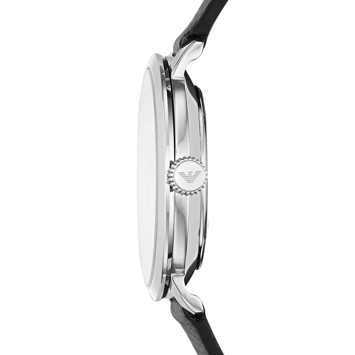 Emporio Armani Modern White Dial Black Leather Strap Watch For Women - AR11159