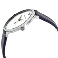 Emporio Armani Modern Slim Analog Silver Dial Blue Leather Strap Watch For Men - AR11214