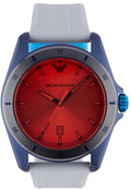 Emporio Armani Sigma Analog Orange Dial Grey Silicone Strap Watch For Men - AR11218