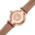 Emporio Armani Gianni T-Bar Analog Mother of Pearl Dial Red Leather Strap Watch For Women - AR11322