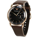 Emporio Armani Aviator Quartz Black Dial Brown Leather Strap Watch For Men - AR11337