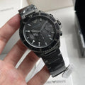 Emporio Armani Diver Chronograph Black Dial Black Steel Strap Watch For Men - AR11363