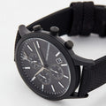 Emporio Armani Renato Chronograph Black Dial Black Nylon Strap Watch For Men - AR11457