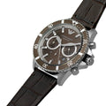 Emporio Armani Diver Chronograph Brown Dial Brown Leather Strap Watch For Men - AR11486