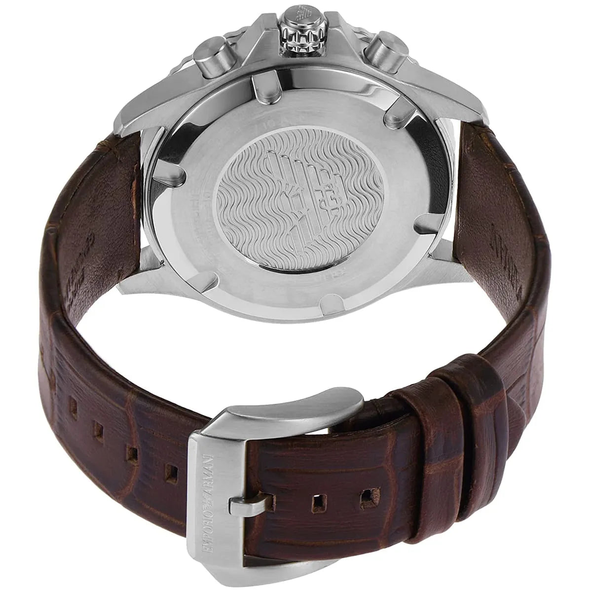 Emporio Armani Diver Chronograph Brown Dial Brown Leather Strap Watch For Men - AR11486