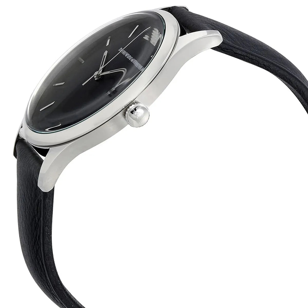 Emporio Armani Classic Quartz Black Dial Black Leather Strap Watch For Men - AR1865