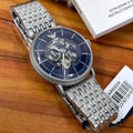 Emporio Armani Aviator Multifunction Blue Dial Silver Mesh Bracelet Watch For Men - AR60024