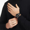 Emporio Armani Automatic Multifunction Black Dial Black Mesh Bracelet Watch For Men - AR60025