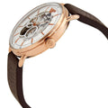 Emporio Armani Meccanico Automatic White Dial Brown Leather Strap Watch For Men - AR60027