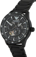 Emporio Armani Meccanico Automatic Black Dial Black Steel Strap Watch For Men - AR60054