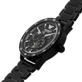 Emporio Armani Meccanico Automatic Black Dial Black Steel Strap Watch For Men - AR60054