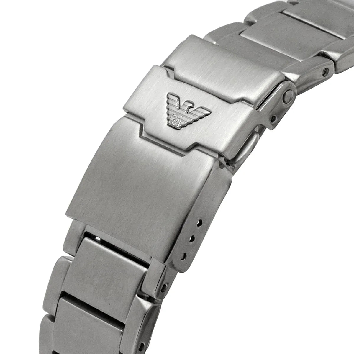 Emporio Armani Meccanico Automatic Blue Dial Silver Steel Strap Watch For Men - AR60059