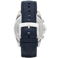 Emporio Armani Sportivo Chronograph Blue Dial Blue Leather Strap Watch For Men - AR6126