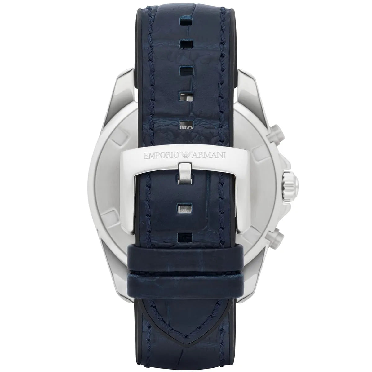 Emporio Armani Sportivo Chronograph Blue Dial Blue Leather Strap Watch For Men - AR6126