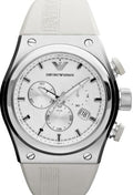 Emporio Armani Sportivo Analog Quartz White Dial White Rubber Strap Watch For Men - AR6103