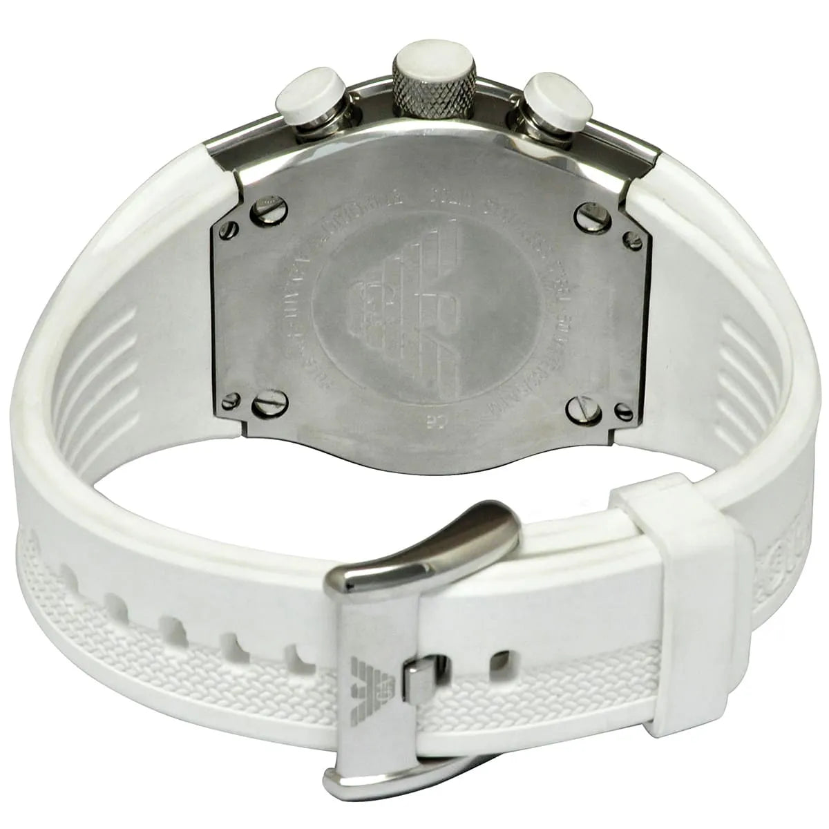 Emporio Armani Sportivo Analog Quartz White Dial White Rubber Strap Watch For Men - AR6103