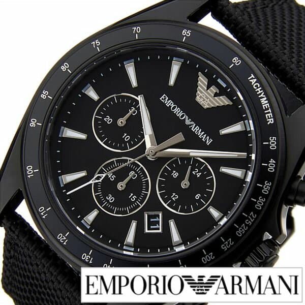 Emporio Armani Sigma Chronograph Black Dial Black Leather Strap Watch For Men - AR6131