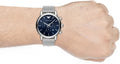 Emporio Armani Luigi Chronograph Blue Dial Silver Mesh Bracelet Watch For Men - AR80038