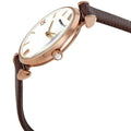 Emporio Armani Analog White Dial Brown Leather Strap Watch For Men - AR9042