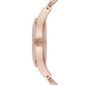 Emporio Armani Chiara Quartz Crystals White Dial Rose Gold Leather Strap Watch For Women - AR7437