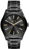 Armani Exchange Nico Analog Black Dial Black Steel Strap Watch For Men - AX7102