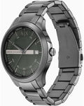 Armani Exchange Hampton Chronograph Grey Dial Grey Steel Strap Watch For Men - AX2135