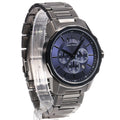 Armani Exchange Banks Chronograph Blue Dial Grey Steel Strap Watch For Men - AX1731