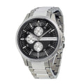 Armani Exchange Hampton Chronograph Black Dial Silver Steel Strap Watch For Men - AX2152