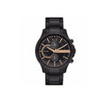 Armani Exchange Chronograph Black Dial Black Steel Strap Watch For Men - AX2429