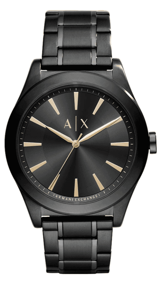 Armani Exchange Nico Analog Black Dial Black Steel Strap Watch For Men - AX7102