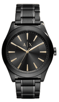 Armani Exchange Nico Analog Black Dial Black Steel Strap Watch For Men - AX7102