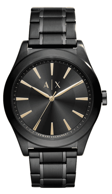 Armani Exchange Nico Analog Black Dial Black Steel Strap Watch For Men - AX7102