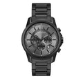 Armani Exchange Chronograph Black Dial Black Steel Strap Watch For Men - AX7140