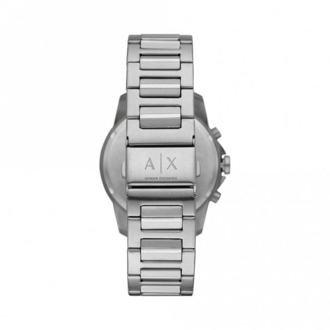 Armani Exchange Banks Chronograph Black Dial Silver Steel Strap Watch For Men - AX1720