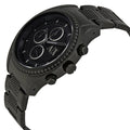 Armani Exchange Chronograph Black Dial Black Steel Strap Watch For Men - AX1605