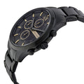 Armani Exchange Hampton Chronograph Black Dial Black Steel Strap Watch For Men - AX2164