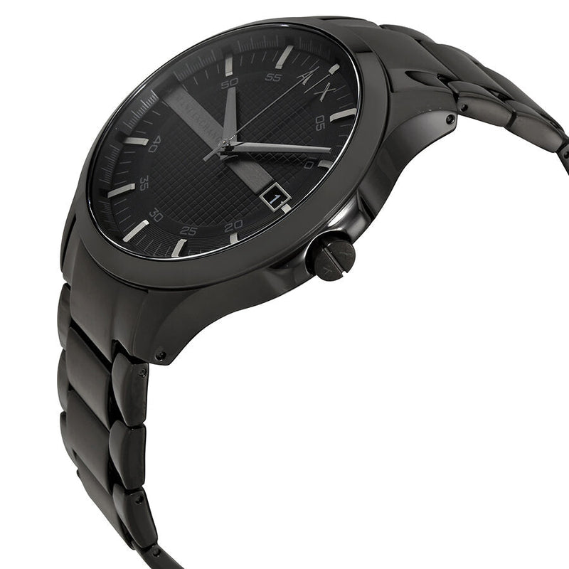 Armani Exchange Hampton Black Dial Black Steel Strap Watch For Men - AX7101