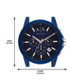 Armani Exchange Outerbanks Chronograph Blue Dial Blue Silicone Strap Watch For Men - AX1327