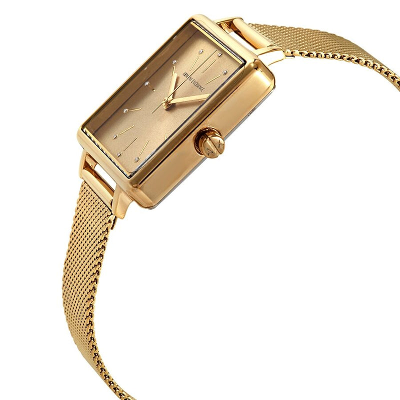 Armani Exchange Lola Quartz Gold Dial Gold Mesh Strap Watch For Women - AX5801