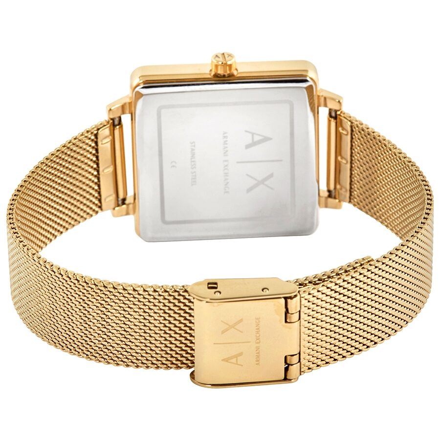 Armani Exchange Lola Quartz Gold Dial Gold Mesh Strap Watch For Women - AX5801