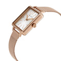 Armani Exchange Lola Quartz Silver Dial Rose Gold Mesh Strap Watch For Women - AX5802