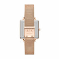 Armani Exchange Lola Quartz Silver Dial Rose Gold Mesh Strap Watch For Women - AX5802